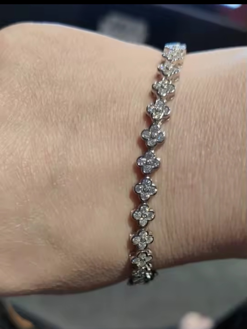 Moissanite Tennis Bracelet 2.5mm s925 white gold plated 18k size 6.5in
